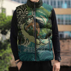 Aotearoa Tangaroa Atua Sleeveless Puffer Jacket New Zealand God Of The Ocean - Aussie Hoodie
