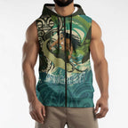 Aotearoa Tangaroa Atua Sleeveless Zip Hoodie New Zealand God Of The Ocean LT14