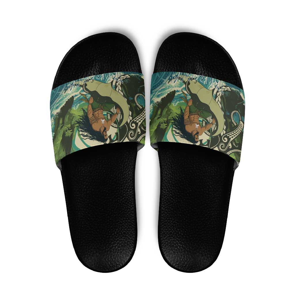 Aotearoa Tangaroa Atua Slide Sandals New Zealand God Of The Ocean - Aussie Hoodie