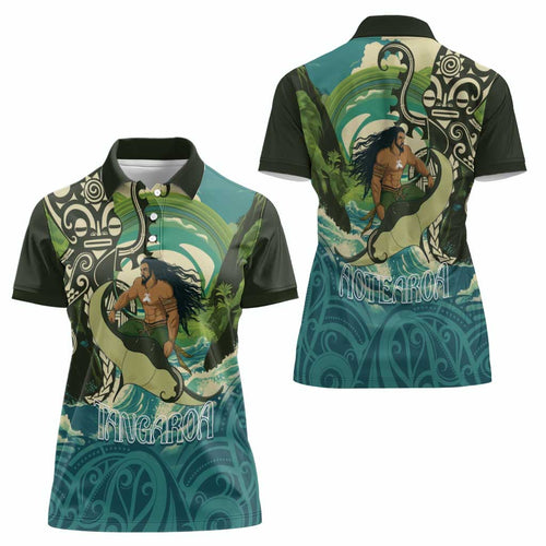 Aotearoa Tangaroa Atua Women Polo Shirt New Zealand God Of The Ocean