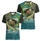 Aotearoa Tangaroa Atua Women V-Neck T-Shirt New Zealand God Of The Ocean