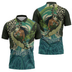 Aotearoa Tangaroa Atua Zipper Polo Shirt New Zealand God Of The Ocean - Aussie Hoodie