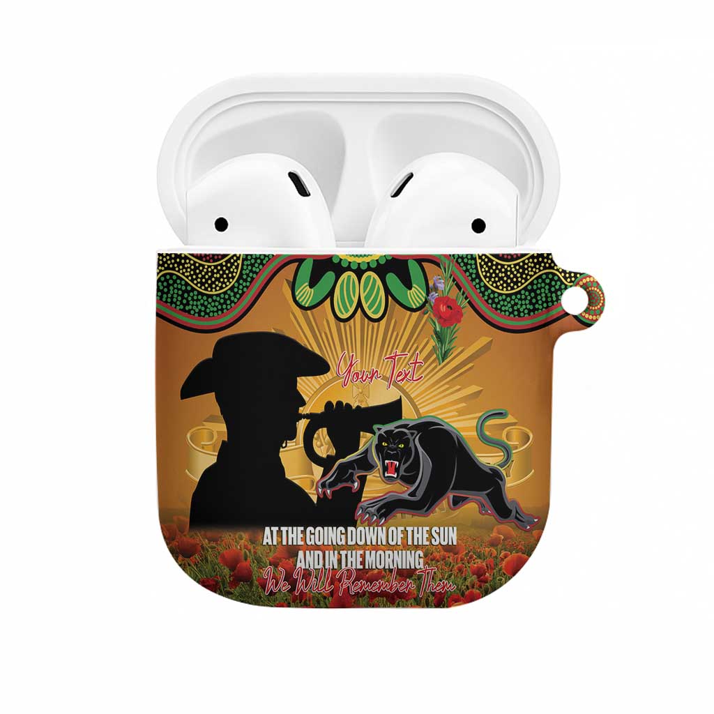 Personalised Panthers Rugby ANZAC Day AirPods Case Last Post Poppy We Will Remember Them