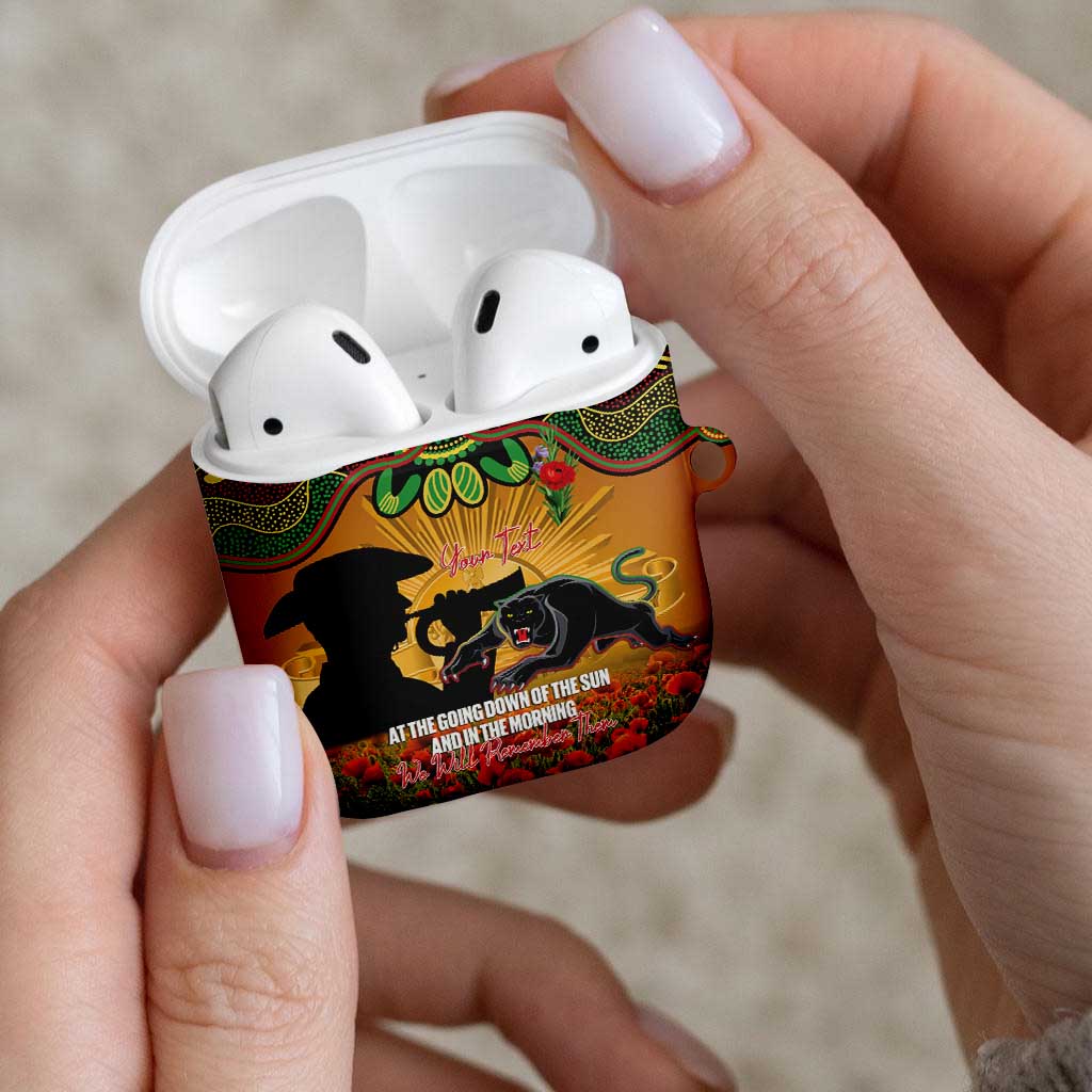 Personalised Panthers Rugby ANZAC Day AirPods Case Last Post Poppy We Will Remember Them