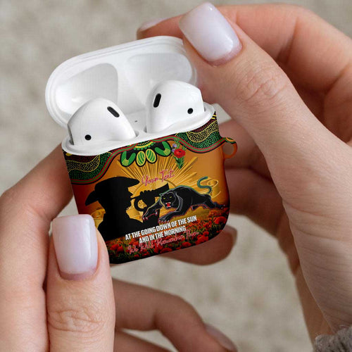 Personalised Panthers Rugby ANZAC Day AirPods Case Last Post Poppy We Will Remember Them