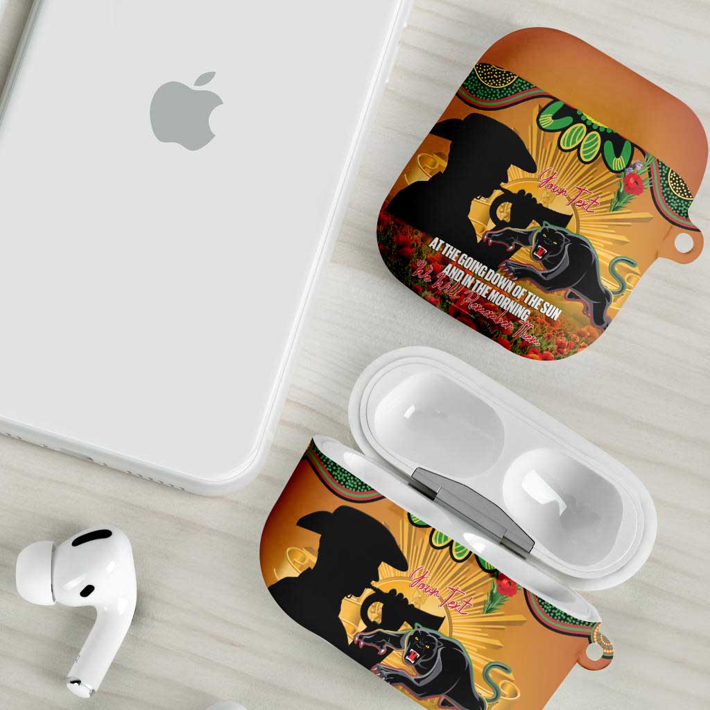 Personalised Panthers Rugby ANZAC Day AirPods Case Last Post Poppy We Will Remember Them