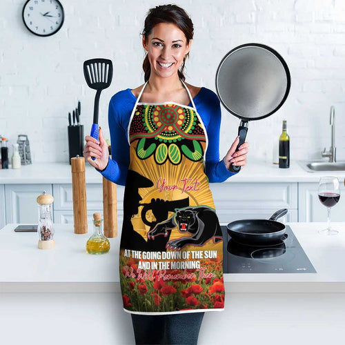 Personalised Panthers Rugby ANZAC Day Apron Last Post Poppy We Will Remember Them