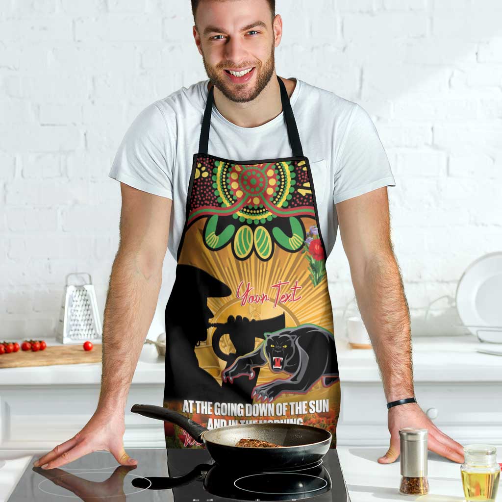 Personalised Panthers Rugby ANZAC Day Apron Last Post Poppy We Will Remember Them