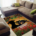 Personalised Panthers Rugby ANZAC Day Area Rug Last Post Poppy We Will Remember Them