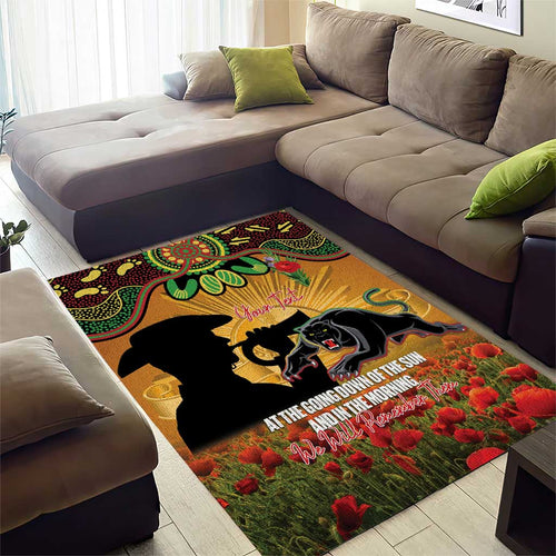 Personalised Panthers Rugby ANZAC Day Area Rug Last Post Poppy We Will Remember Them