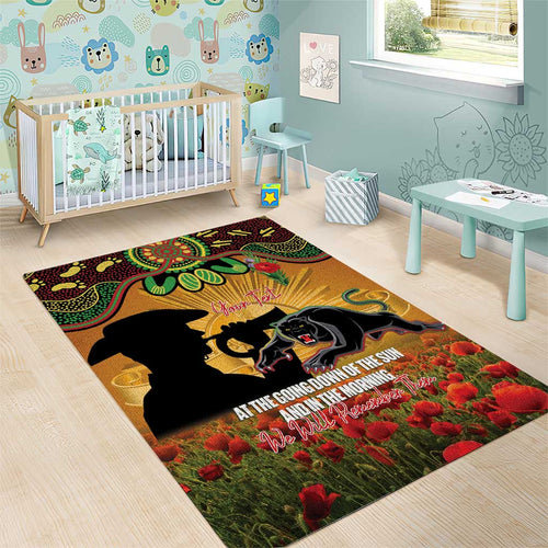 Personalised Panthers Rugby ANZAC Day Area Rug Last Post Poppy We Will Remember Them