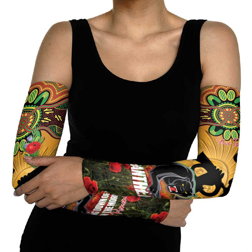 Personalised Panthers Rugby ANZAC Day Arm Sleeves Last Post Poppy We Will Remember Them