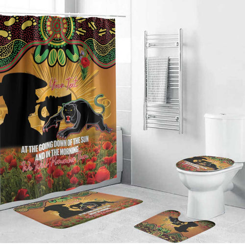 Personalised Panthers Rugby ANZAC Day Bathroom Set Last Post Poppy We Will Remember Them