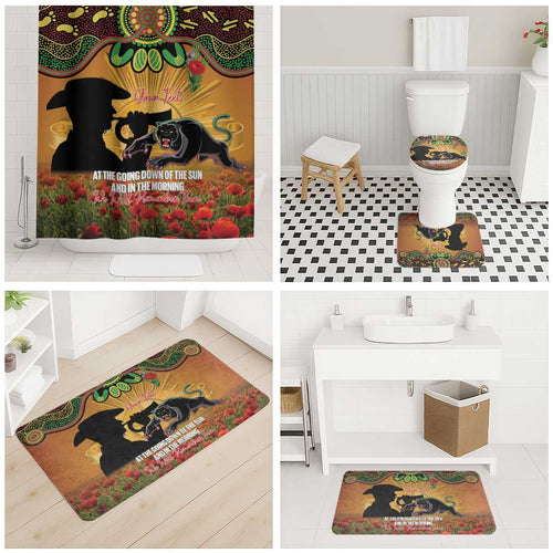 Personalised Panthers Rugby ANZAC Day Bathroom Set Last Post Poppy We Will Remember Them