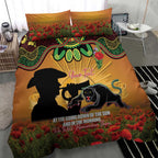 Personalised Panthers Rugby ANZAC Day Bedding Set Last Post Poppy We Will Remember Them