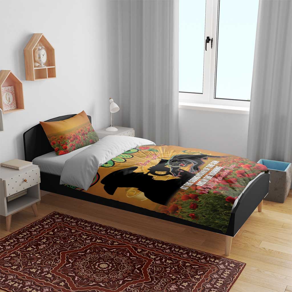 Personalised Panthers Rugby ANZAC Day Bedding Set Last Post Poppy We Will Remember Them