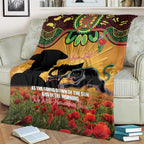 Personalised Panthers Rugby ANZAC Day Blanket Last Post Poppy We Will Remember Them