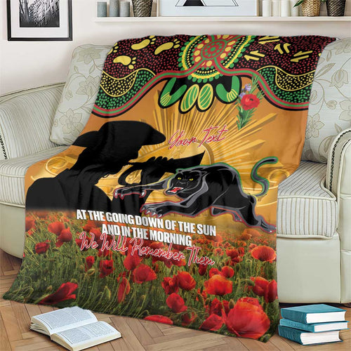 Personalised Panthers Rugby ANZAC Day Blanket Last Post Poppy We Will Remember Them