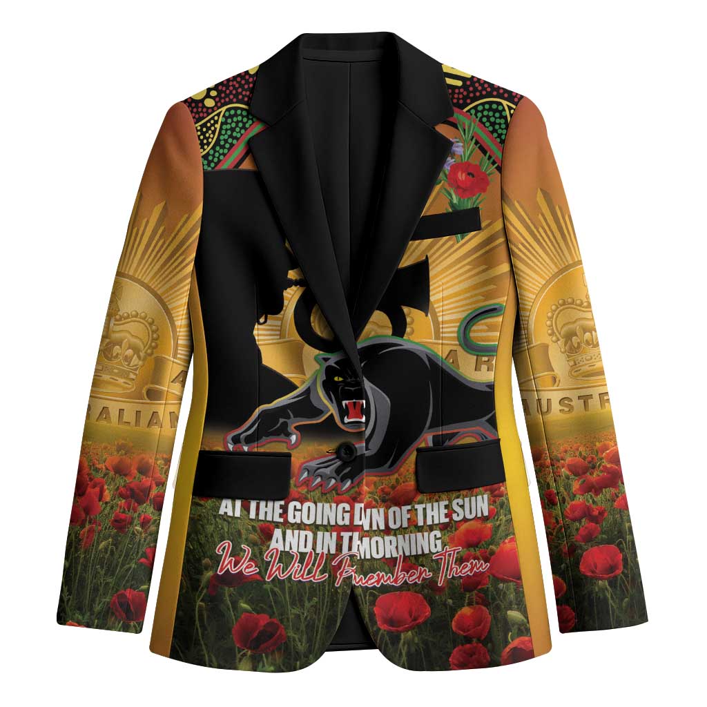 Personalised Panthers Rugby ANZAC Day Blazer Last Post Poppy We Will Remember Them