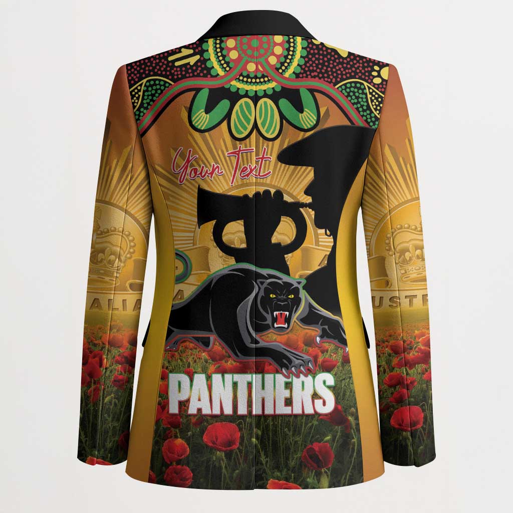 Personalised Panthers Rugby ANZAC Day Blazer Last Post Poppy We Will Remember Them
