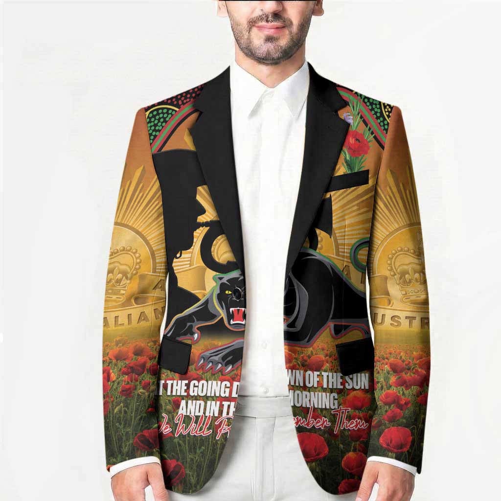 Personalised Panthers Rugby ANZAC Day Blazer Last Post Poppy We Will Remember Them
