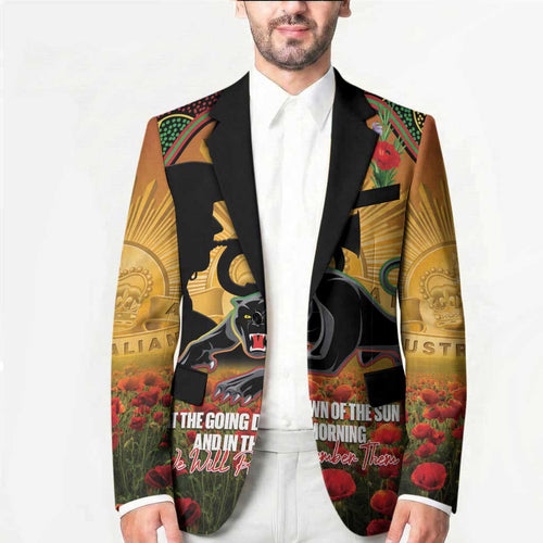 Personalised Panthers Rugby ANZAC Day Blazer Last Post Poppy We Will Remember Them