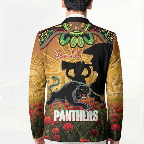 Personalised Panthers Rugby ANZAC Day Blazer Last Post Poppy We Will Remember Them