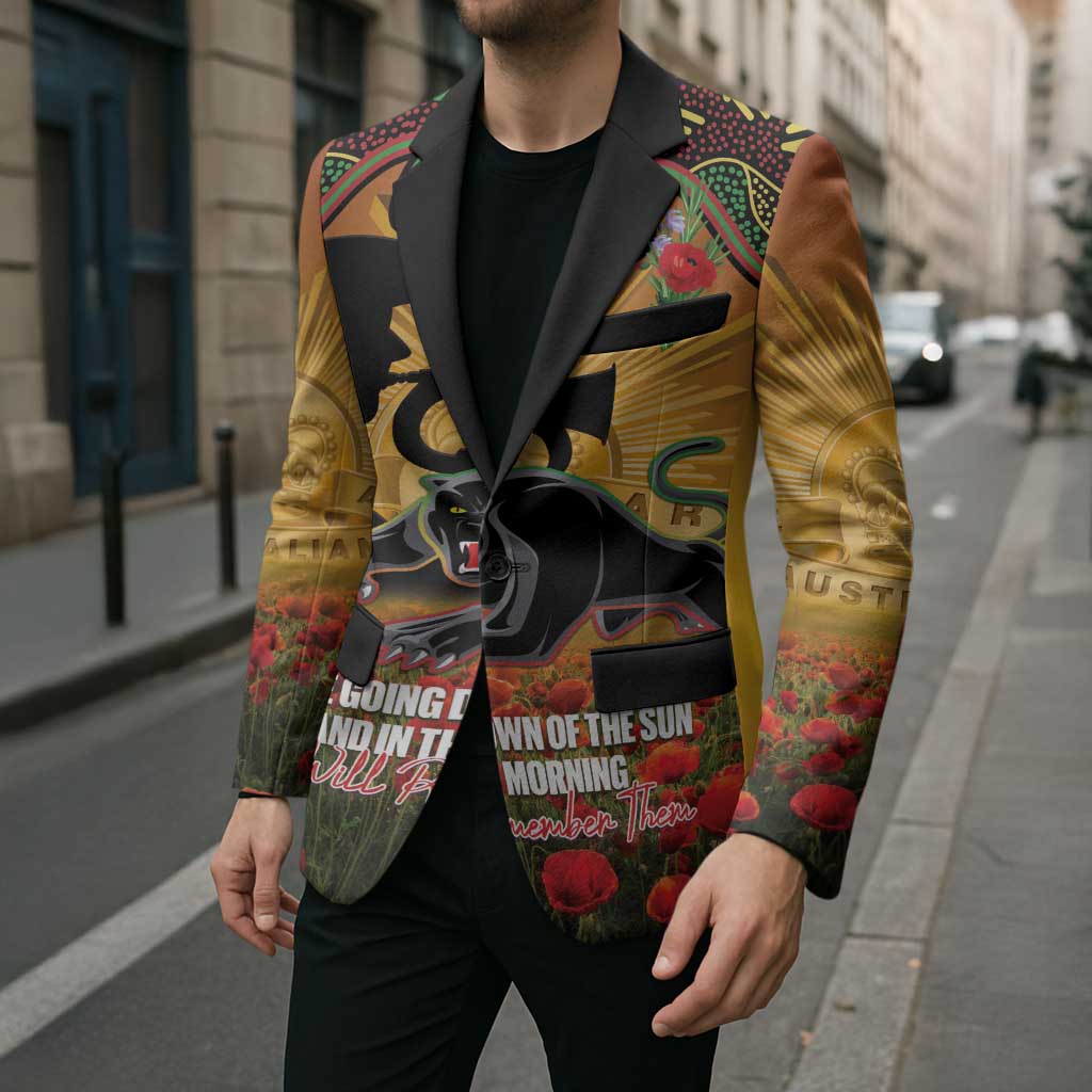 Personalised Panthers Rugby ANZAC Day Blazer Last Post Poppy We Will Remember Them