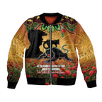 Personalised Panthers Rugby ANZAC Day Bomber Jacket Last Post Poppy We Will Remember Them