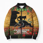 Personalised Panthers Rugby ANZAC Day Bomber Puffer Jacket Last Post Poppy We Will Remember Them