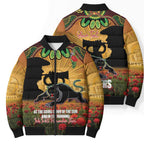 Personalised Panthers Rugby ANZAC Day Bomber Puffer Jacket Last Post Poppy We Will Remember Them