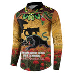 Personalised Panthers Rugby ANZAC Day Button Sweatshirt Last Post Poppy We Will Remember Them
