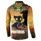 Personalised Panthers Rugby ANZAC Day Button Sweatshirt Last Post Poppy We Will Remember Them