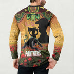 Personalised Panthers Rugby ANZAC Day Button Sweatshirt Last Post Poppy We Will Remember Them