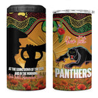 Personalised Panthers Rugby ANZAC Day 4 in 1 Can Cooler Tumbler Last Post Poppy We Will Remember Them