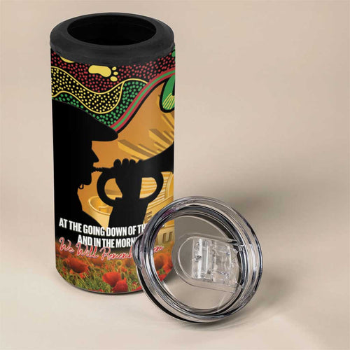 Personalised Panthers Rugby ANZAC Day 4 in 1 Can Cooler Tumbler Last Post Poppy We Will Remember Them