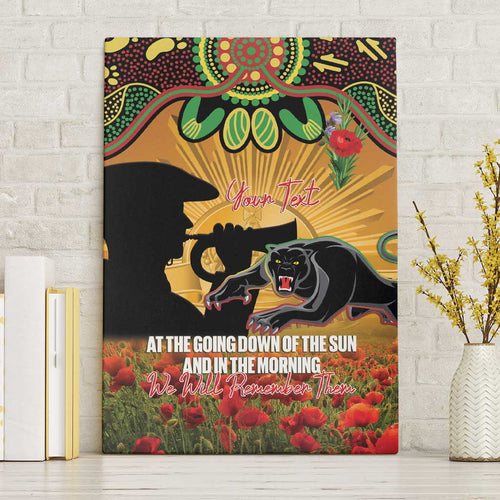 Personalised Panthers Rugby ANZAC Day Canvas Wall Art Last Post Poppy We Will Remember Them