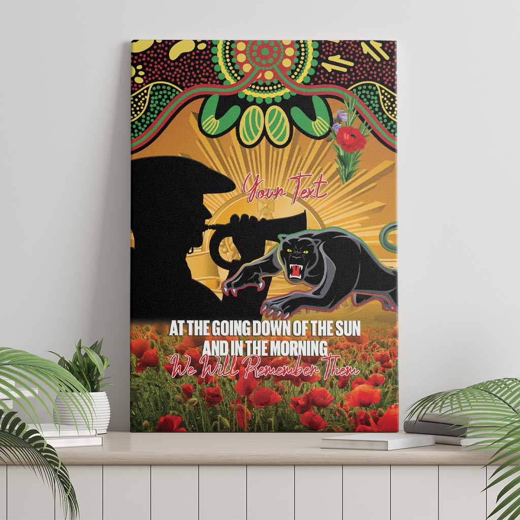 Personalised Panthers Rugby ANZAC Day Canvas Wall Art Last Post Poppy We Will Remember Them