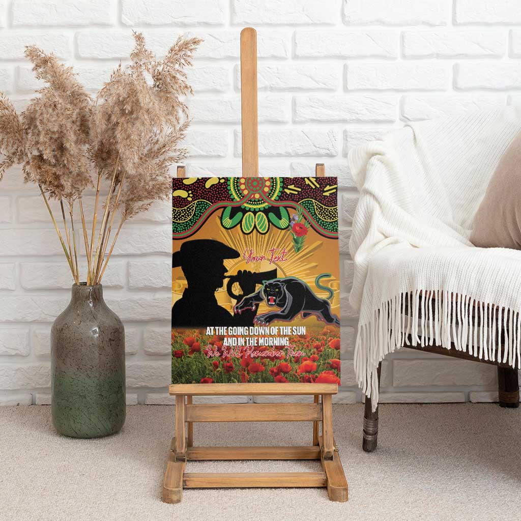 Personalised Panthers Rugby ANZAC Day Canvas Wall Art Last Post Poppy We Will Remember Them