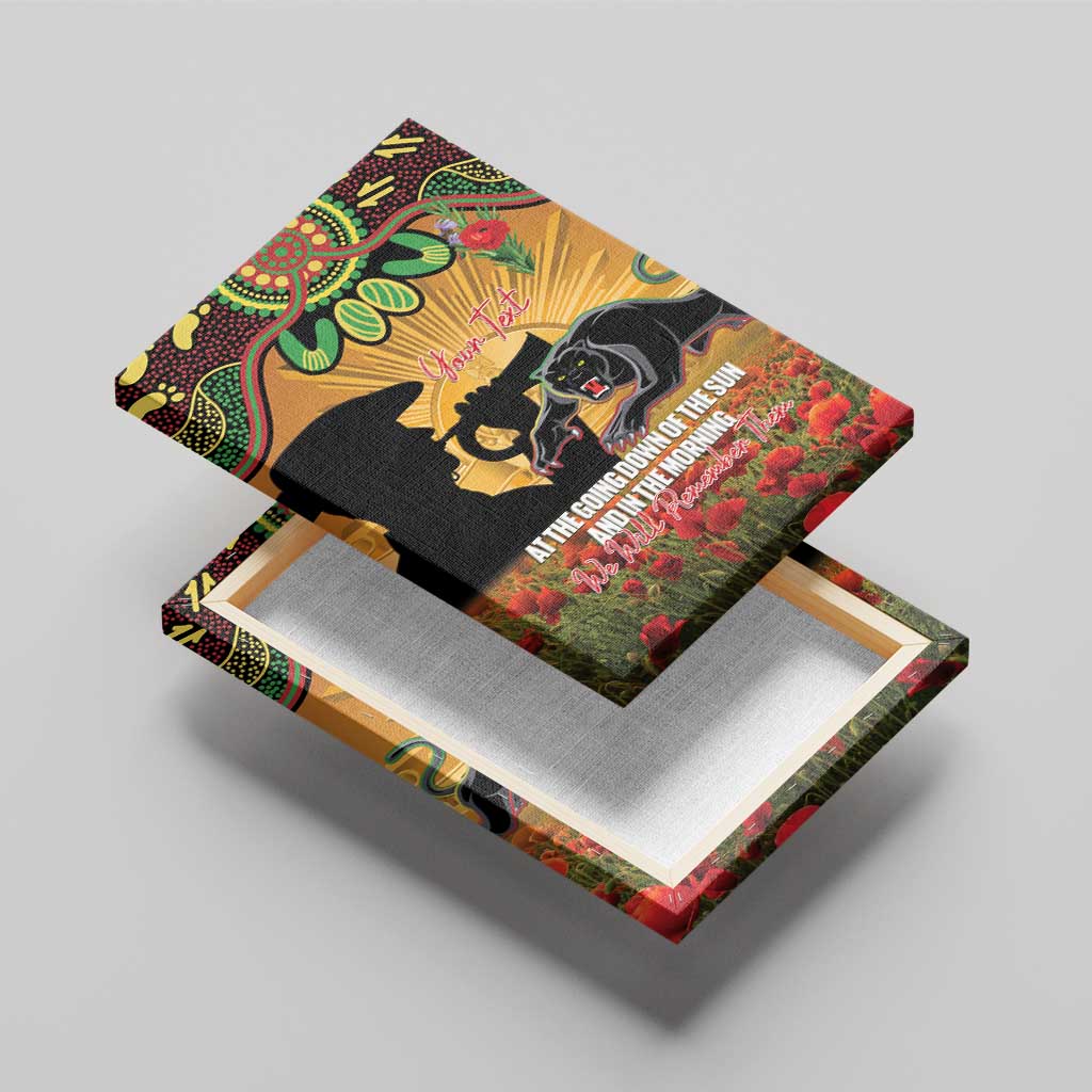 Personalised Panthers Rugby ANZAC Day Canvas Wall Art Last Post Poppy We Will Remember Them