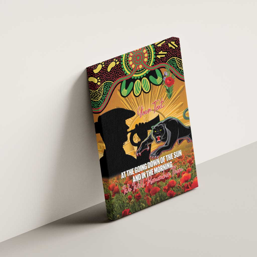 Personalised Panthers Rugby ANZAC Day Canvas Wall Art Last Post Poppy We Will Remember Them
