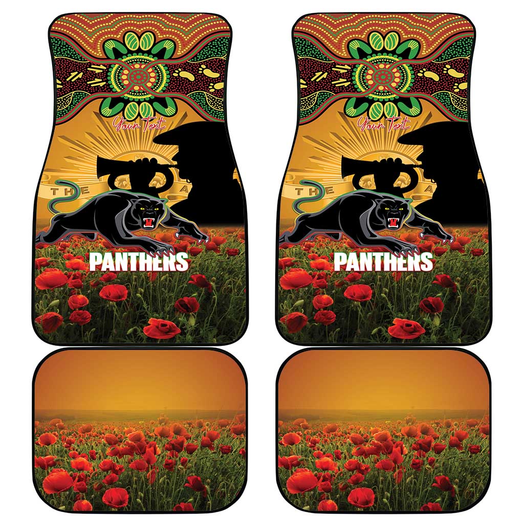Personalised Panthers Rugby ANZAC Day Car Mats Last Post Poppy We Will Remember Them