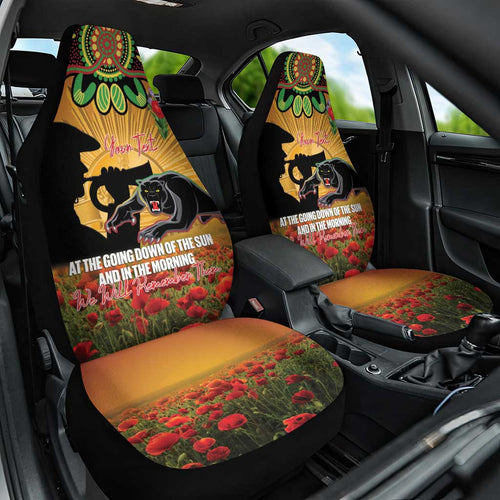Personalised Panthers Rugby ANZAC Day Car Seat Cover Last Post Poppy We Will Remember Them
