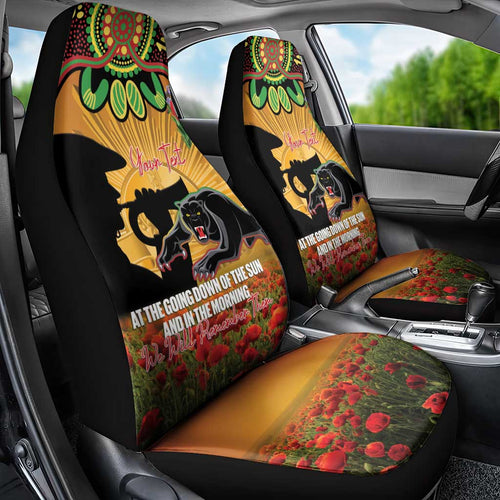 Personalised Panthers Rugby ANZAC Day Car Seat Cover Last Post Poppy We Will Remember Them