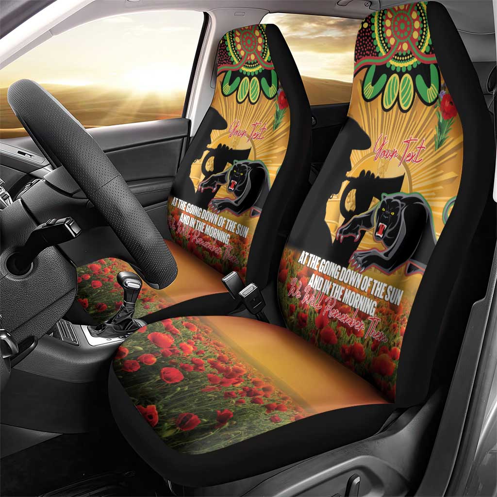 Personalised Panthers Rugby ANZAC Day Car Seat Cover Last Post Poppy We Will Remember Them