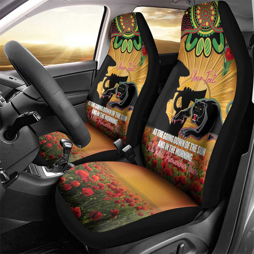 Personalised Panthers Rugby ANZAC Day Car Seat Cover Last Post Poppy We Will Remember Them