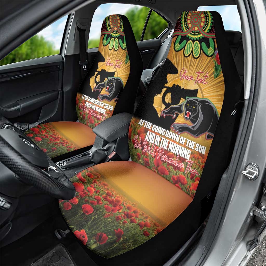 Personalised Panthers Rugby ANZAC Day Car Seat Cover Last Post Poppy We Will Remember Them