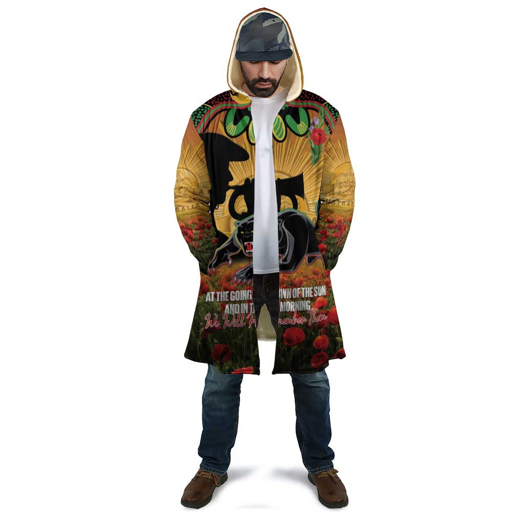 Personalised Panthers Rugby ANZAC Day Cloak Last Post Poppy We Will Remember Them