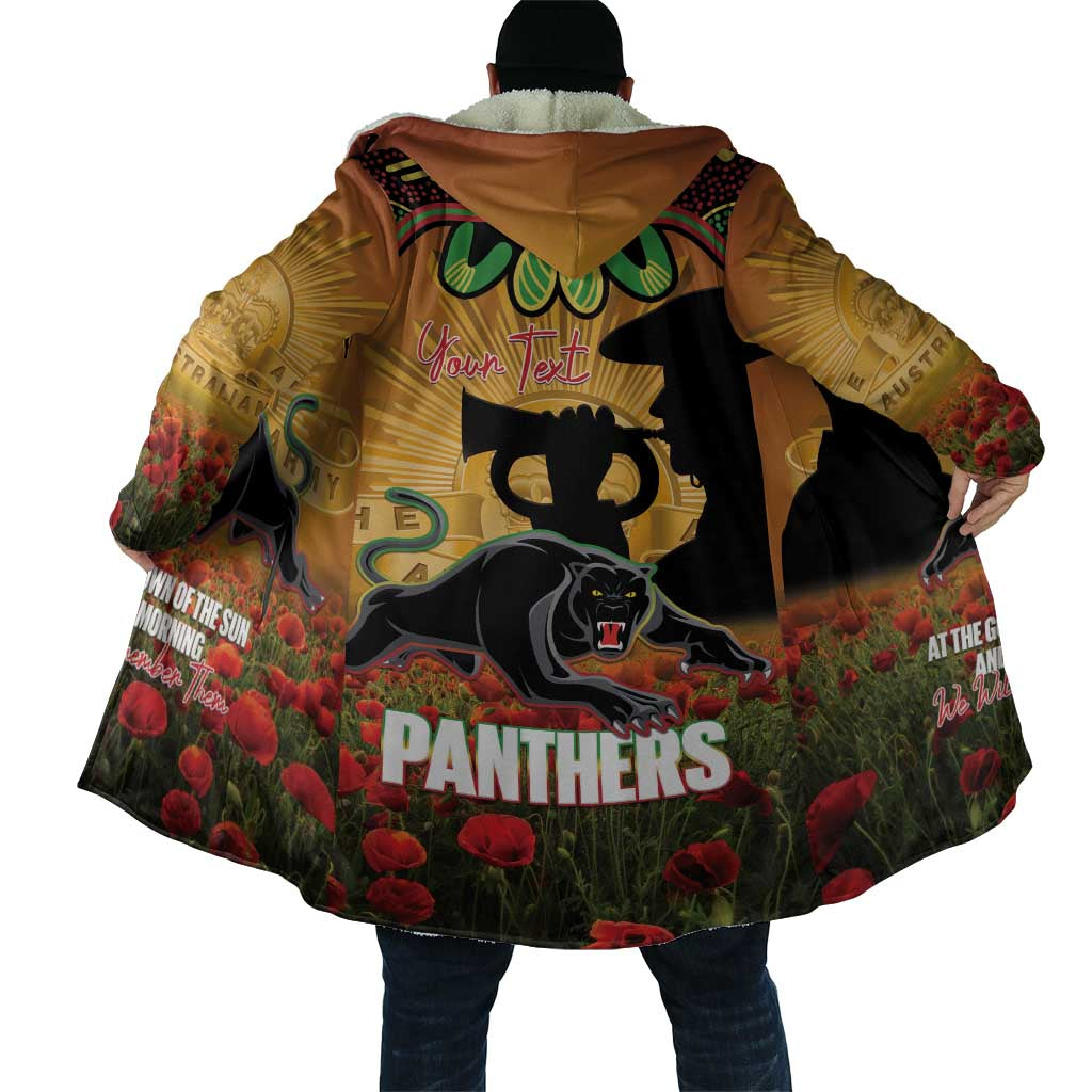 Personalised Panthers Rugby ANZAC Day Cloak Last Post Poppy We Will Remember Them