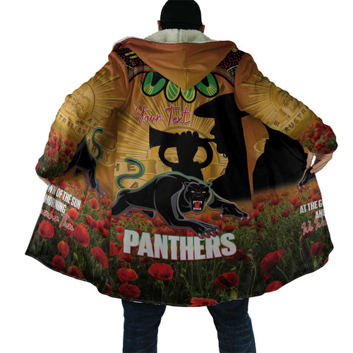 Personalised Panthers Rugby ANZAC Day Cloak Last Post Poppy We Will Remember Them